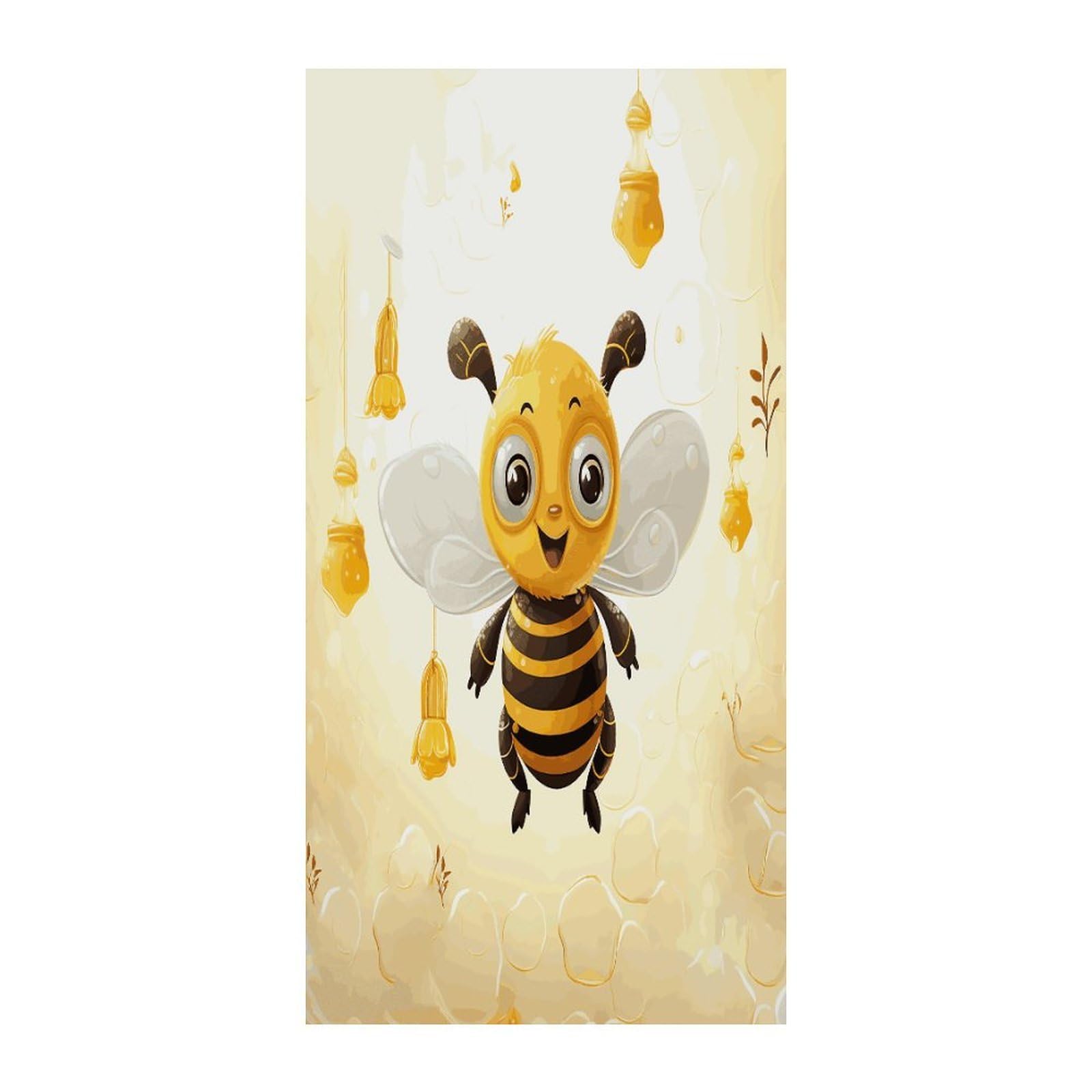 Fekiloot Style Cute Bees Honey Door Curtain Room Divider Curtains