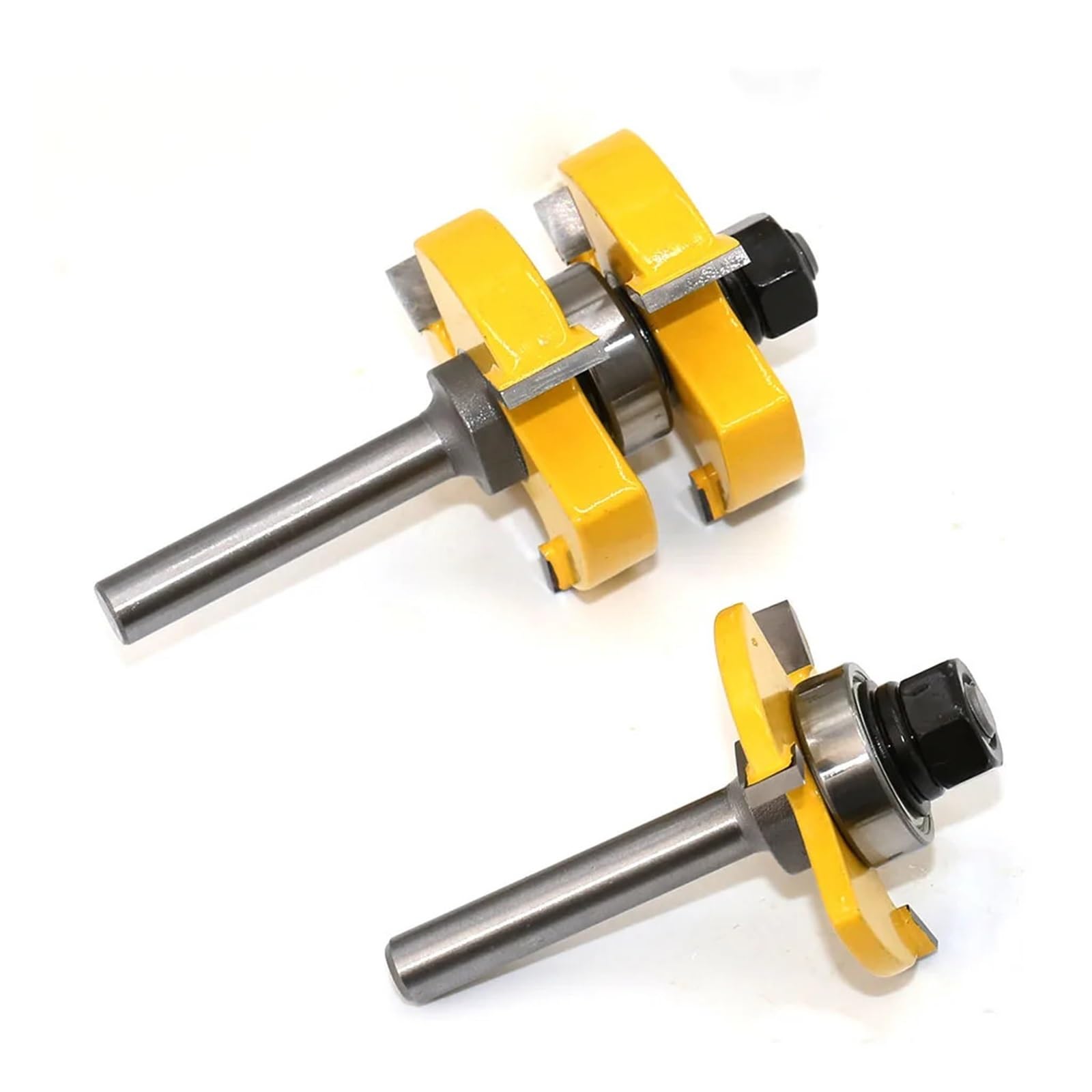 2-teiliges 8-mm-1/4-Schaft-Nut-Fräser-Bit-Set – großer Vorrat bis zu 1-1/4 Zoll Holzbearbeitungsschneider Zapfenschneider for Holzbearbeitungswerkzeuge(6.35mm shank)