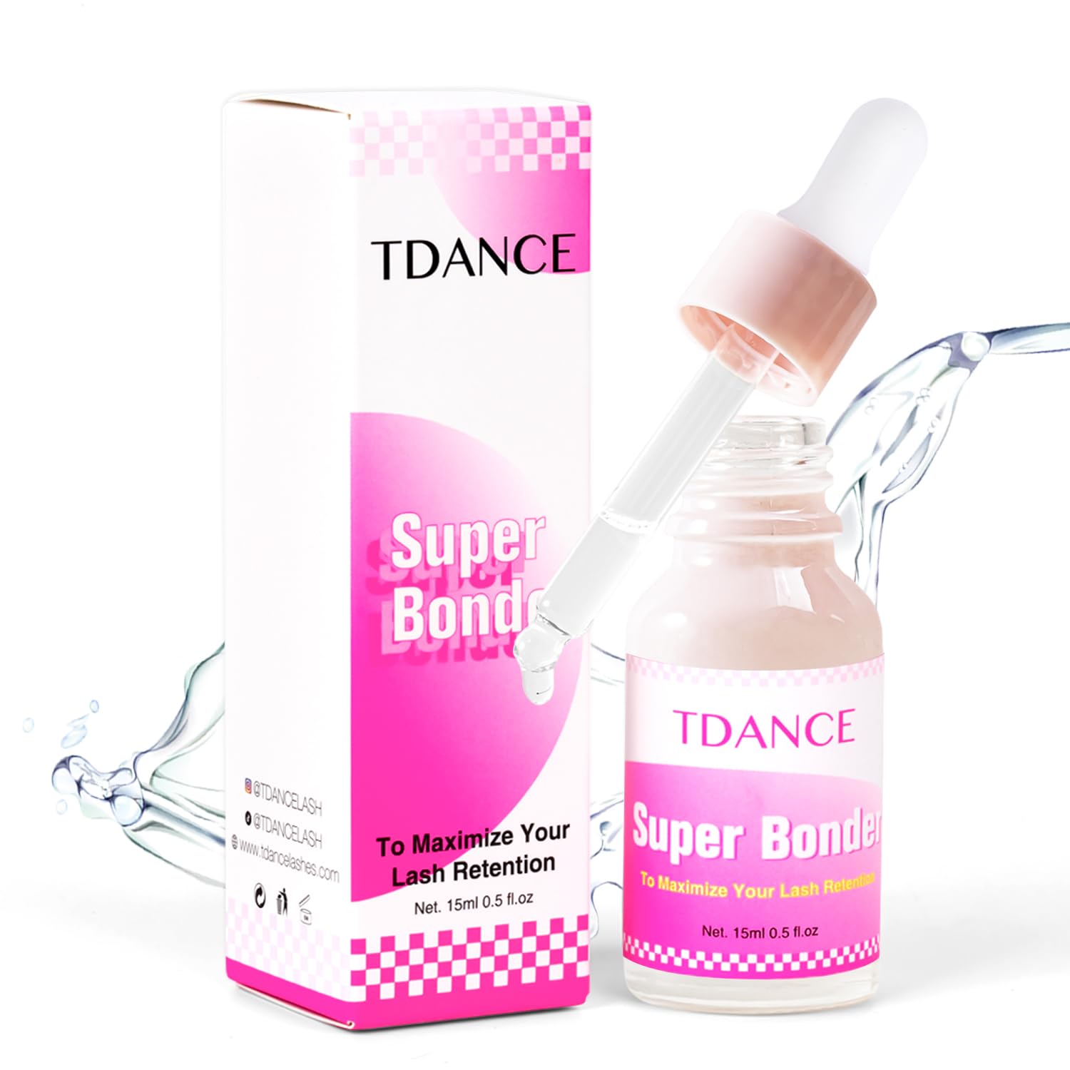 TDANCE Lash Bonder for Eyelash Extensions, Glue Accelerator, Increase Eyelash Retention Time, Water Oil Proof, Lash Extension Bonder (15ml, Lash Bonder)