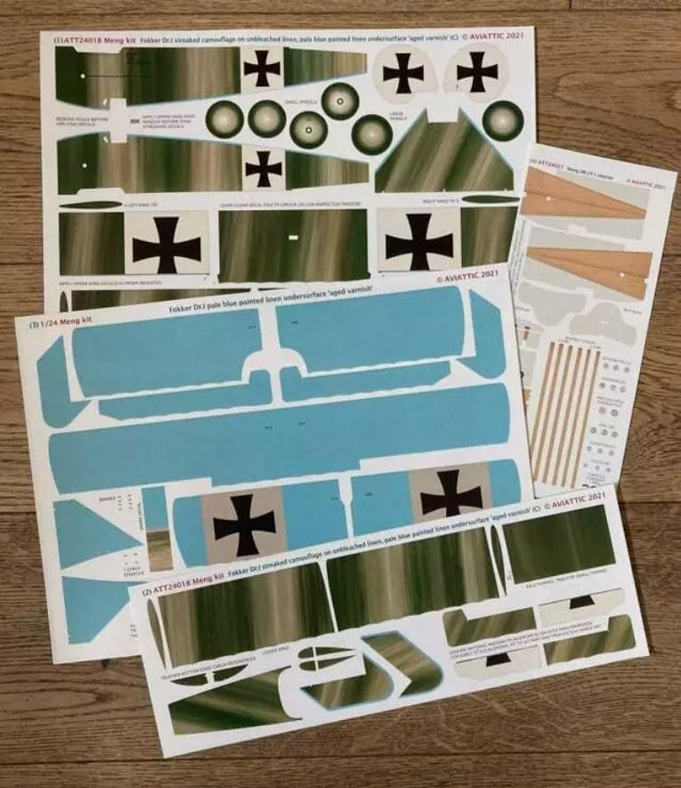 ATT24018 1/24 (Meng) Fokker DR.I Streaked Camouflage Aged Varnish (C)