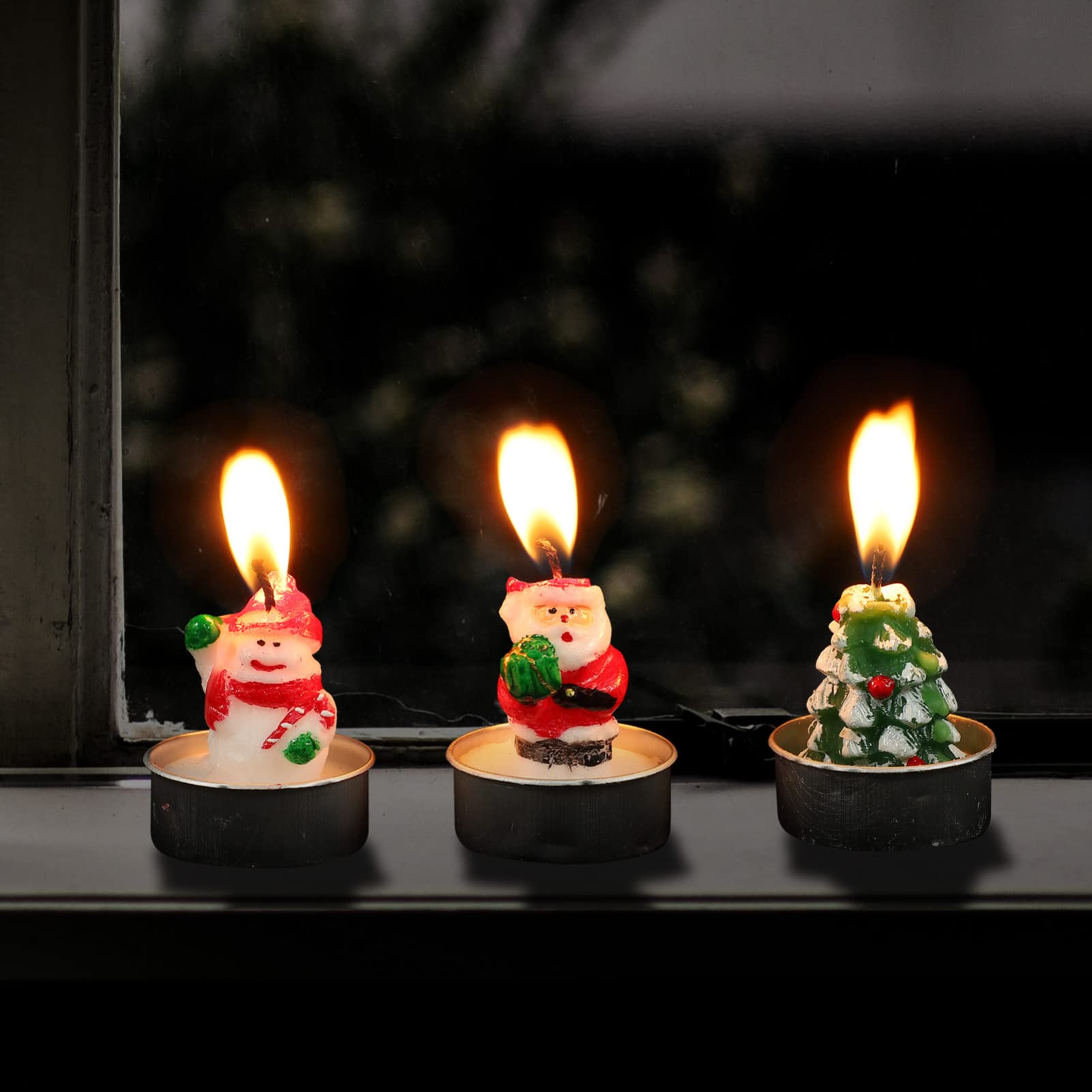 Alipis 2 Sätze Weihnachtsdekoration Kerze Weihnachts Party Weihnachten Party Weihnachtsteelichter Flackernde Kerzen Unparfümierte Weihnachtskerzen Weihnachtskerze Requisiten 9 Stück * 2