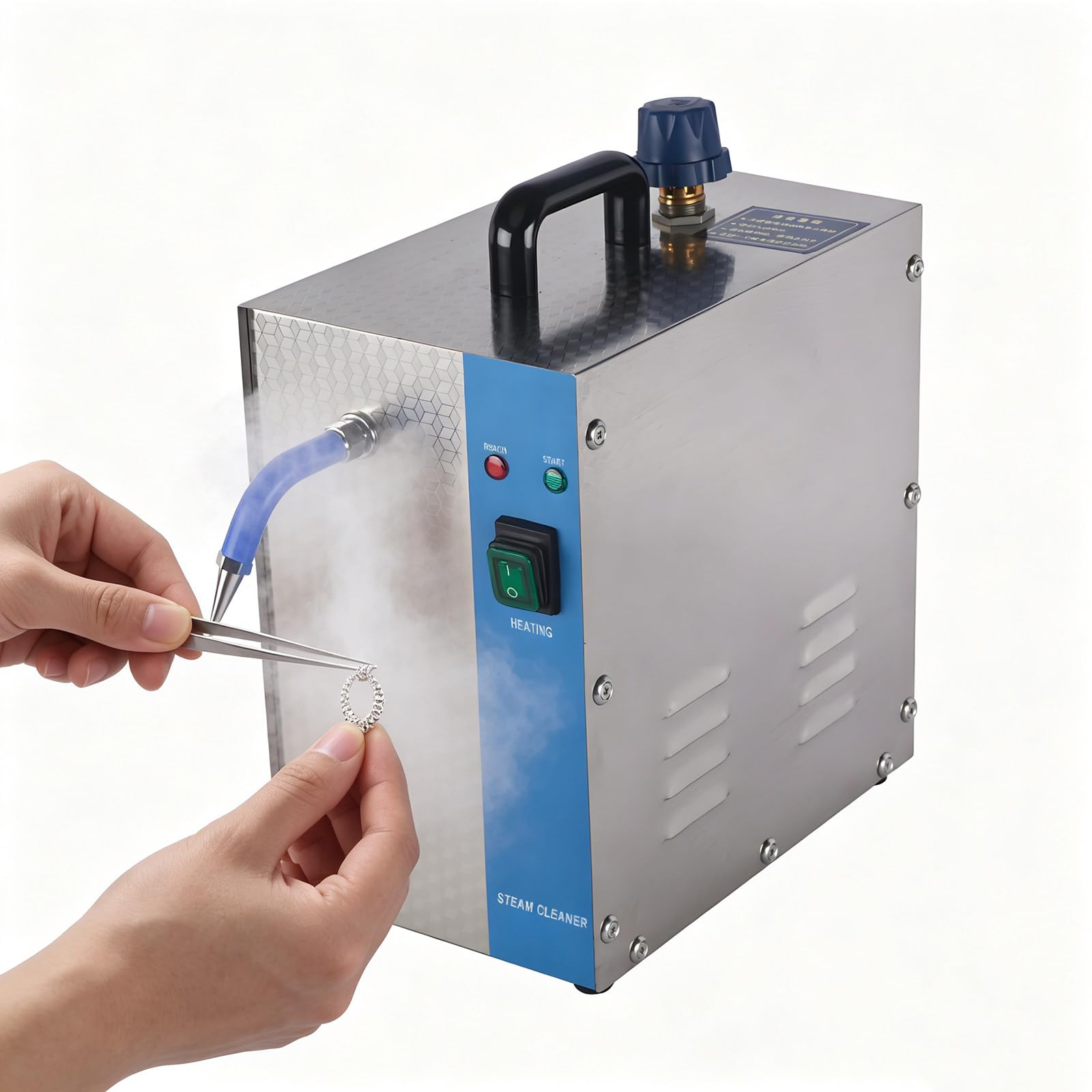 Limpiador de joyas a vapor con potencia de 1300W que elimina suciedad incrustada