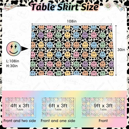 Tigeen 9ft Pastel Smile Face Teacher Desk Skirt Preppy Composition Notebook by Tigeen - Used condition - Image 3