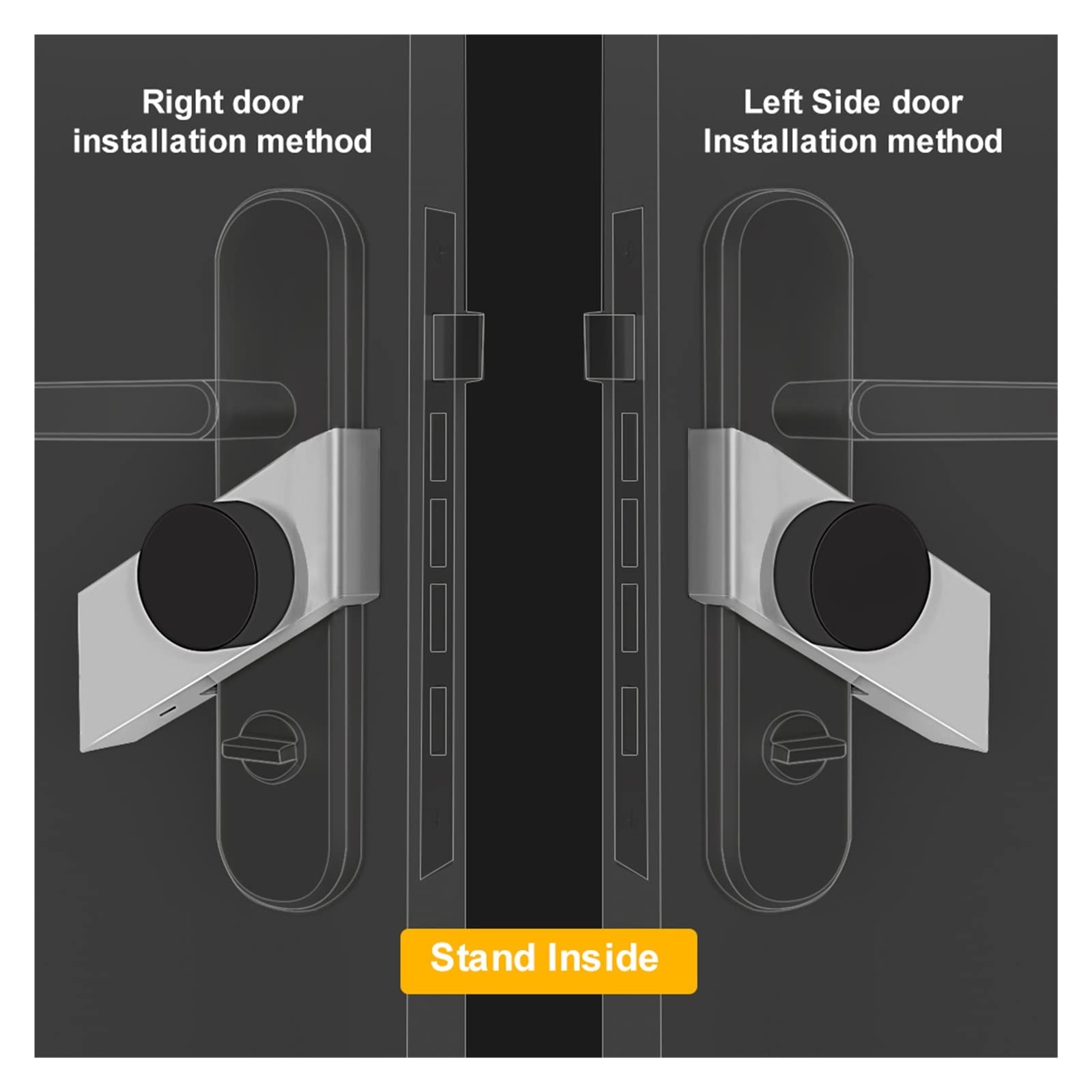 Inteligentna blokada, blokada linii papilarnych. Stick Smart Lock Phone App Control Elektroniczny bezprzewodowy zamek bezkluczykowy z 3-częściowym kluczem Bluetooth(Black Right)