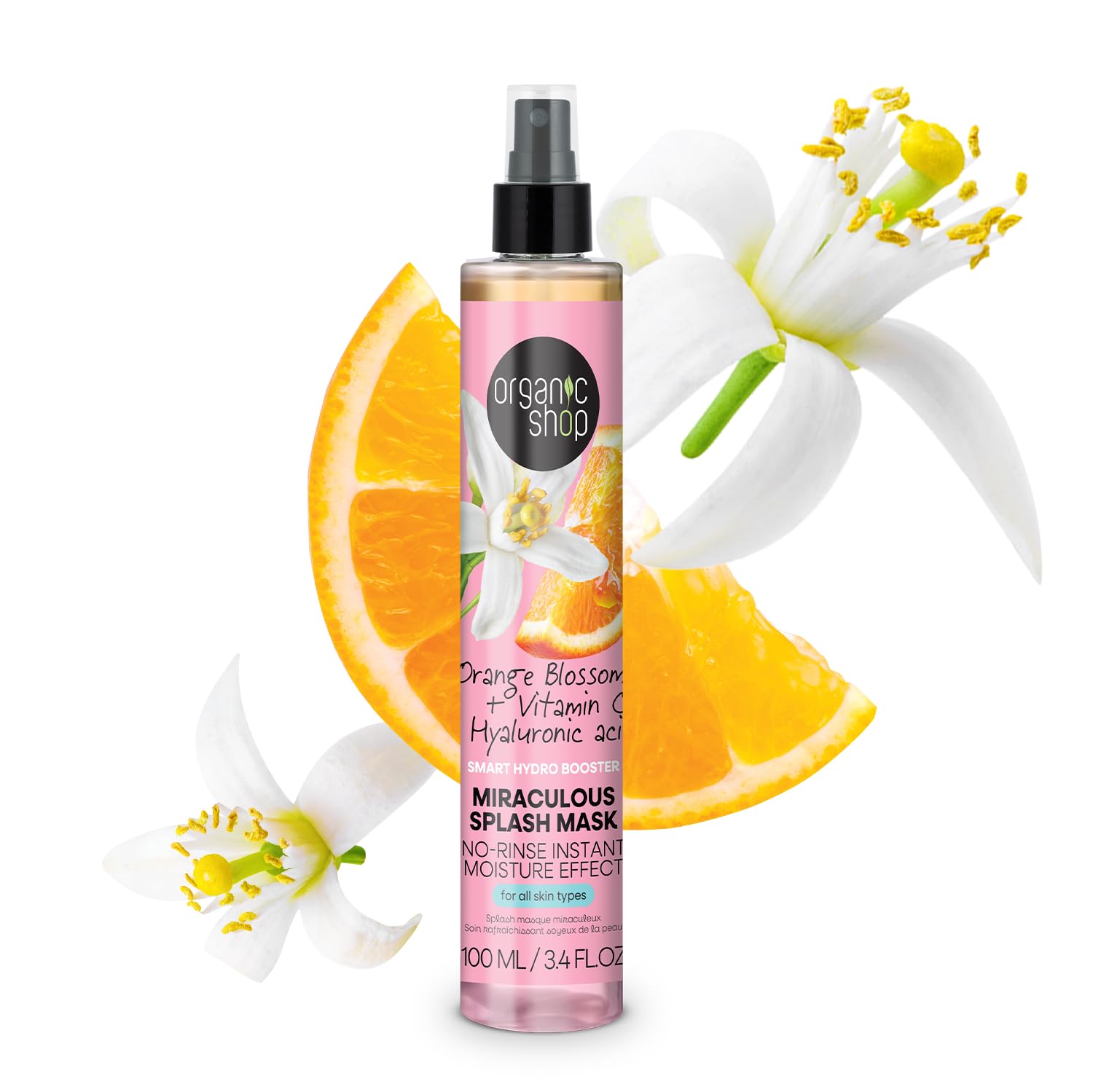 Organic Shop Orange Blossom Skincare Smart Hydro Booster Miraculous Splash Mask, 100 ml