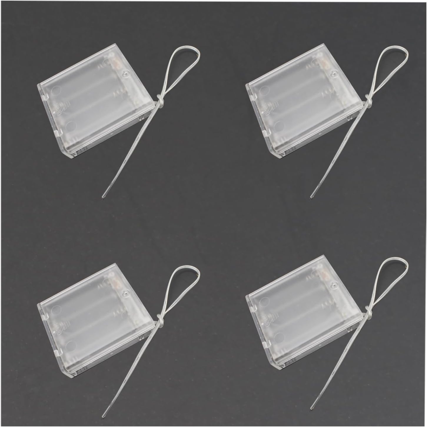 2 Pcs 2 Slots AA Battery Holder with Leads Plastic Battery Case Holder 2 X 1.5V AA Battery Box with Switch and Cover