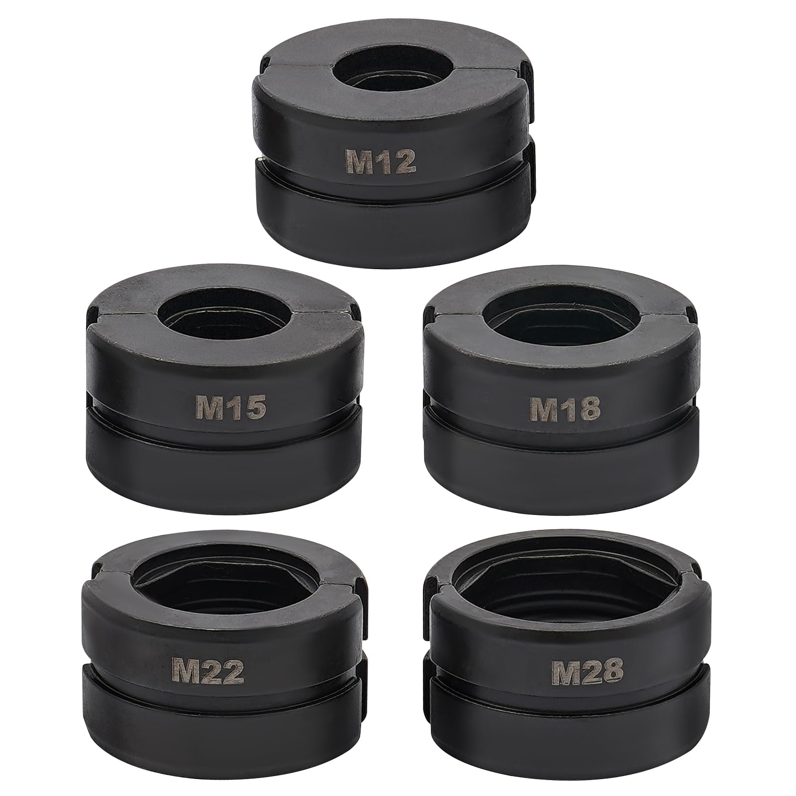 5 mordazas de prensado, mordazas de presión de contorno M, multifuncionales, de Cr40, para pinzas de presión de 12 mm, 15 mm, 18 mm, 22 mm, 28 mm