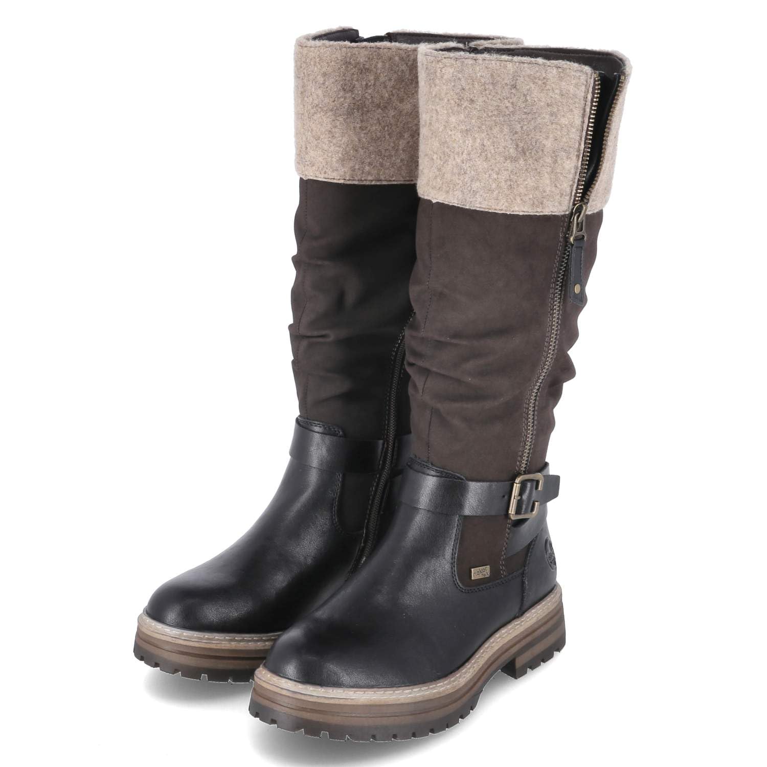 Rieker Ladies 93092 High Boots Black 36 EU, black, 3.5 UK