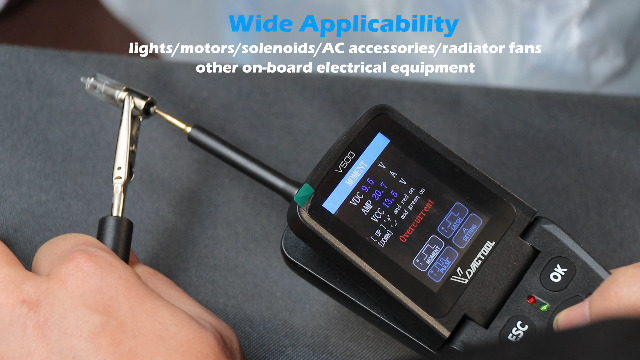 Image of Automotive Power Circuit Probe Tester Kit VDIAGTOOL V500, 9-30V Car Electric Circuit Tester, Short /Open Circuit Finder, Oscilloscope /Multimeter /Injector /Relay Tester, Component /Fuse /Trailer /AC /DC Test
