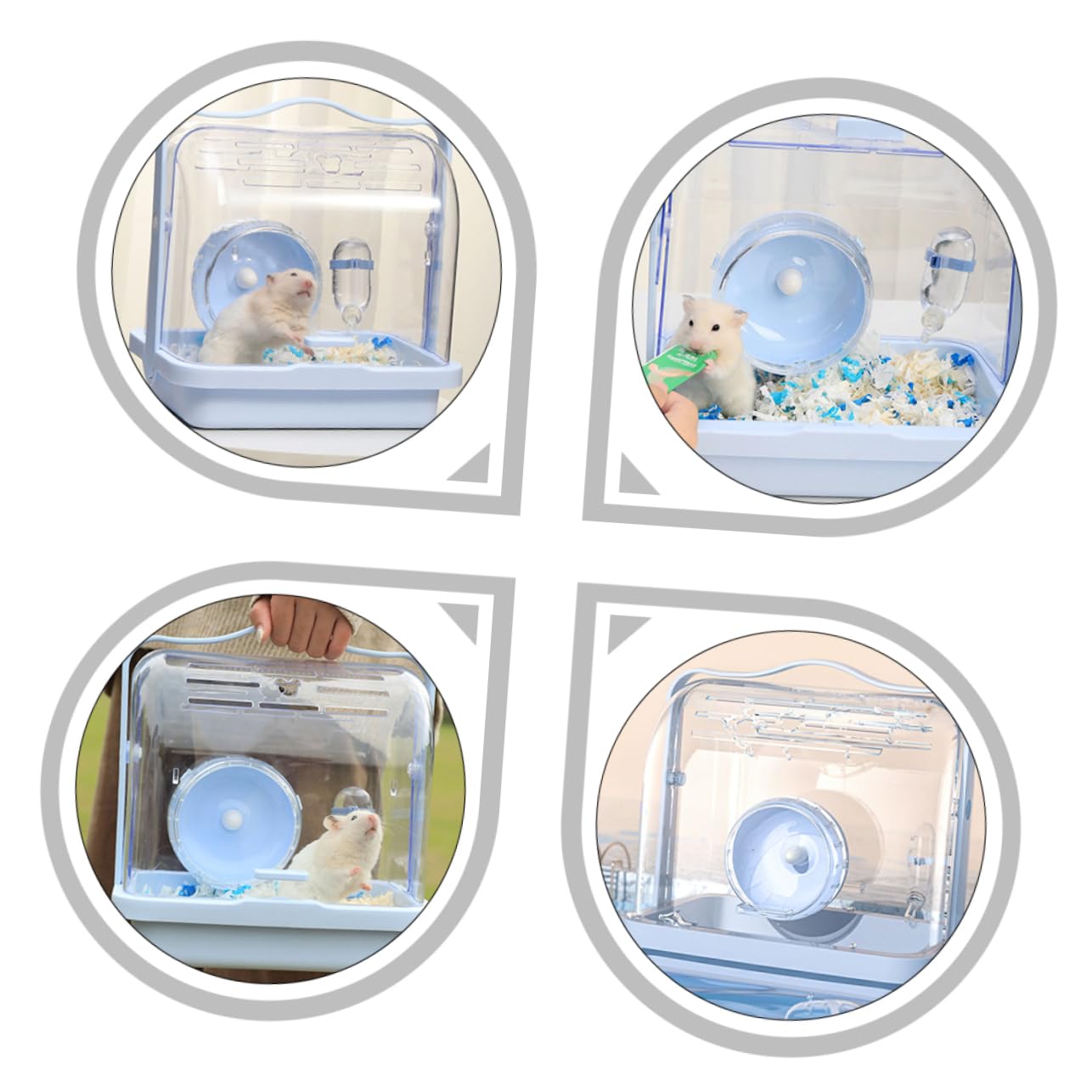 Tragbare Hamster Transportbox aus Kunststoff in Blau