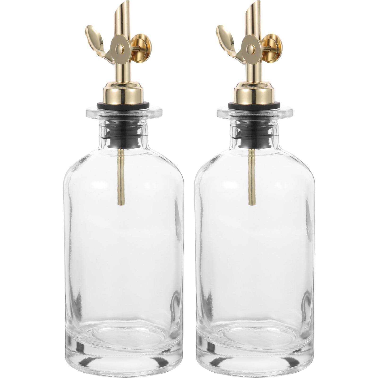 DECHOUS Botellas Dispensadoras de Aceite y Vinagre de Vidrio 350ml Apertura Automática, Acero Inoxidable y Diseño Fácil de Limpiar para Cocina