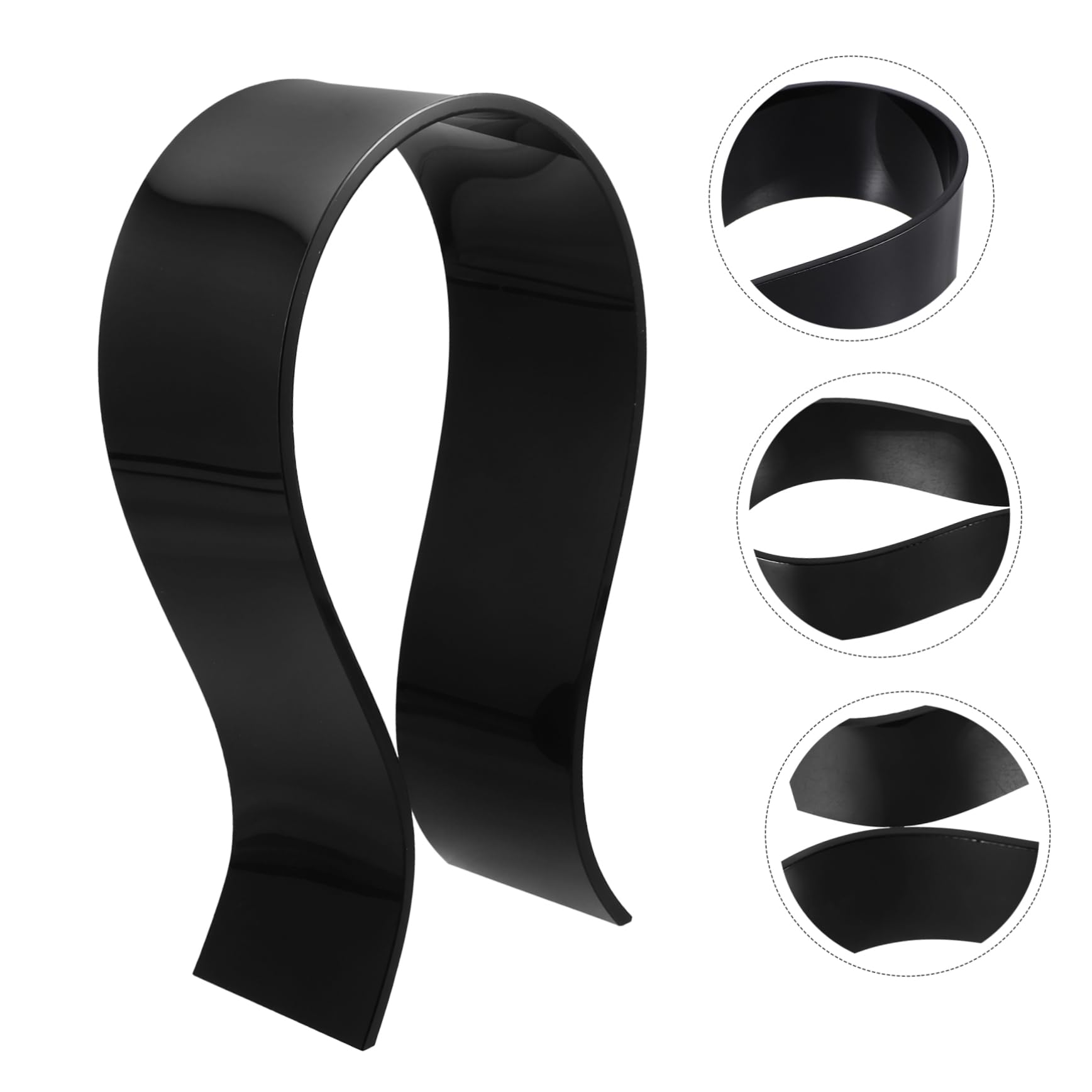 Uonlytech 5 Pezzi supporto per cuffie Stand auricolare scrivania porta cuffie Stand per universali porta cuffia Le si trovano stand per da scrivania Acrilico Nero