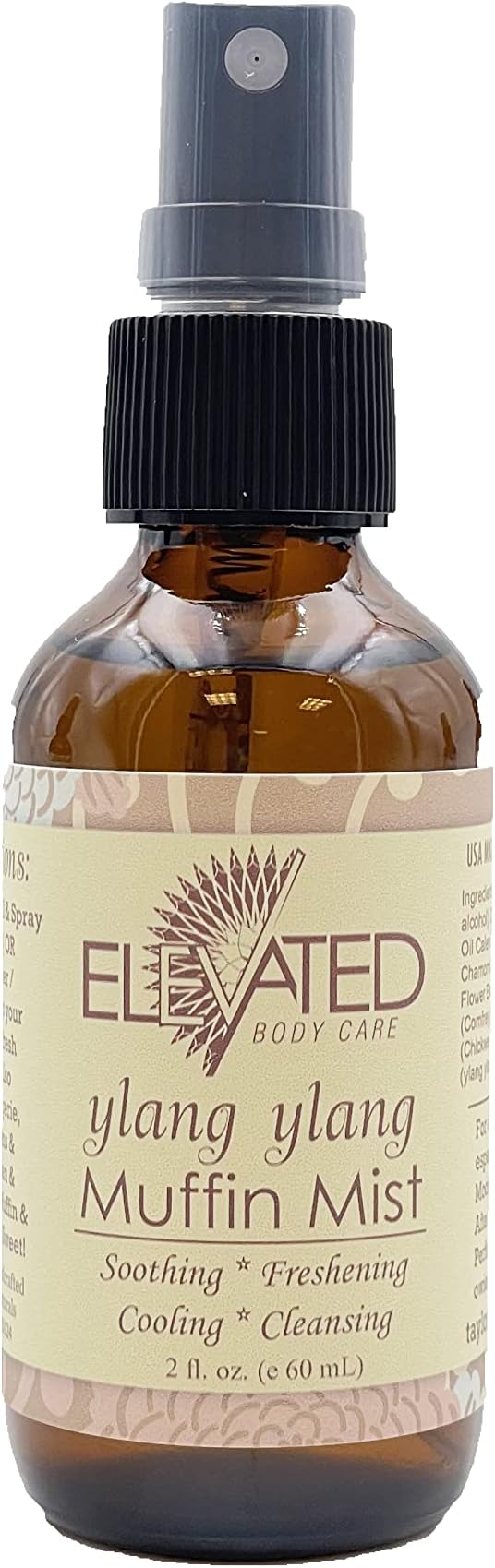 ELEVATED Muffin Mist – Organic Natural Feminine Spray| 5 Scents | Yoni Oil | Vegan | Herbal Infused Oil helps Soothe l Dryness, Itch, Soreness, Odor|Feminine Hygiene | Postpartum (Ylang Ylang)