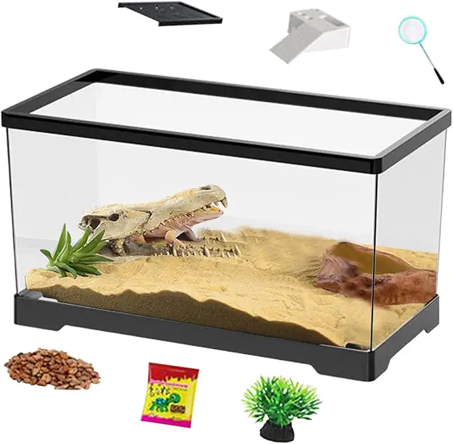 Terrario per Tartarughe d'Acqua: Acquario con Filtro, Drenaggio e Illuminazione