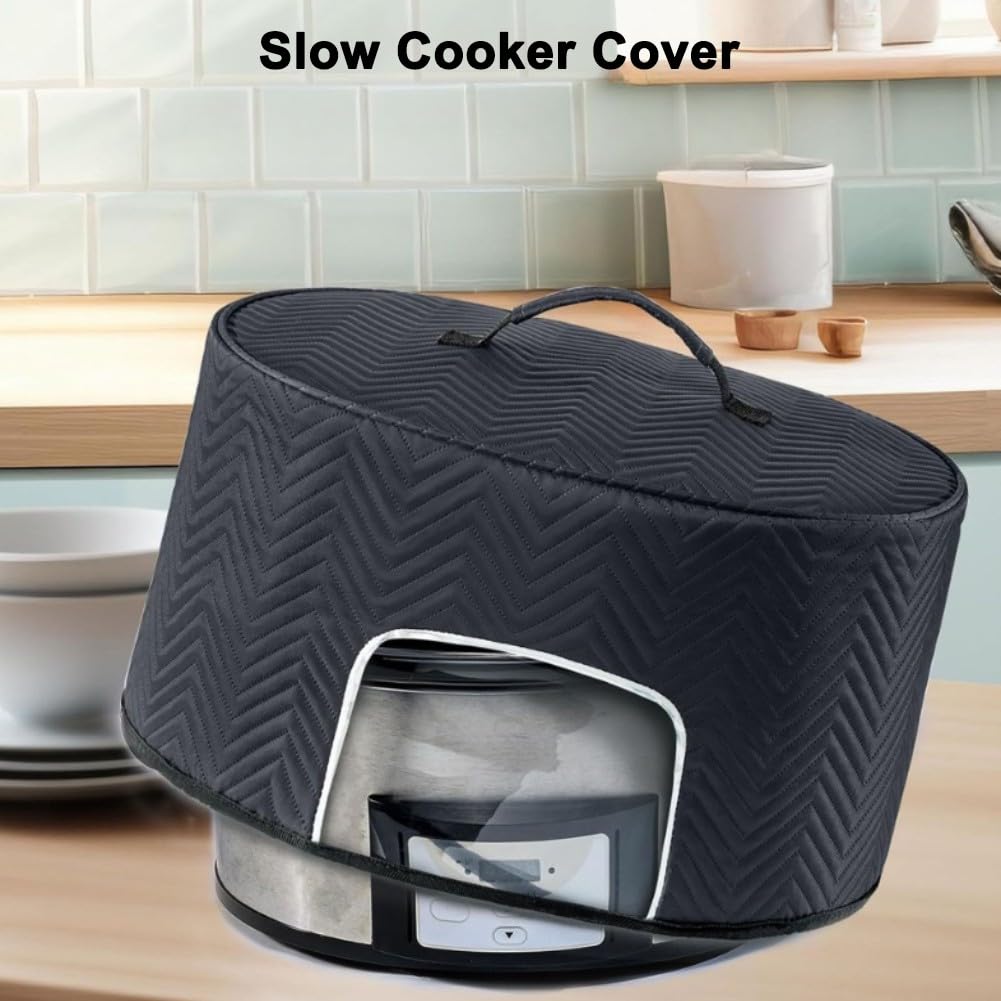Housse de protection ovale pour mijoteuse, 6 à 8 litres, avec poche de rangement, couvercle de protection pour appareil électroménager