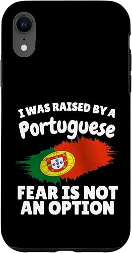 I was Raised by a Portuguese Portugal Flag Gift Son Daughter Case for iPhone XR