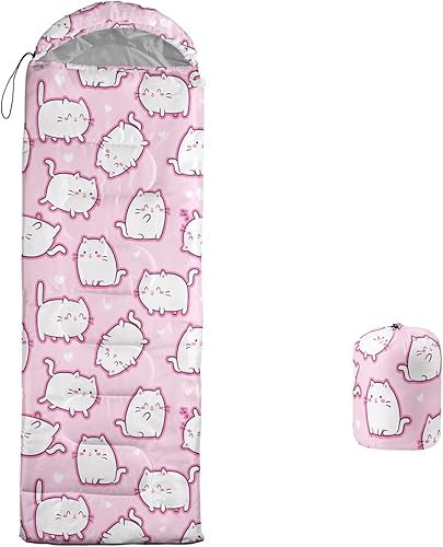 Galaxy Wolf Camping Sleeping Bags Warm & Cool Weather Waterproof Backpacking Blue Purple Starry Sky Sleeping Bag All Seasons Camping, for Adult Kids