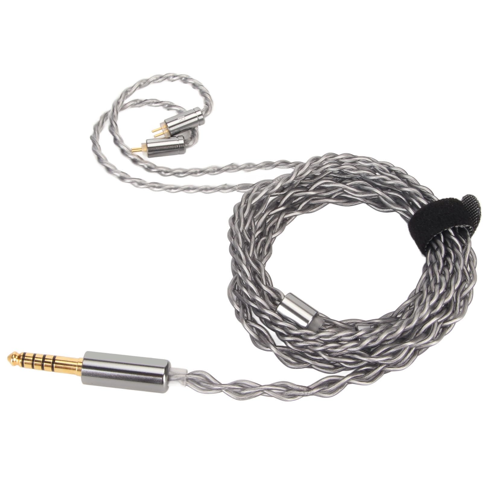 Câble D'écouteurs en Cuivre plaqué Argent Fait à la Main, Son Clair pour BQEYZ Rime, Câble en Cuivre Monocristallin à 2 Broches de 0,78 Mm, 3,94 Pieds pour Audiophiles (4,4 mm)