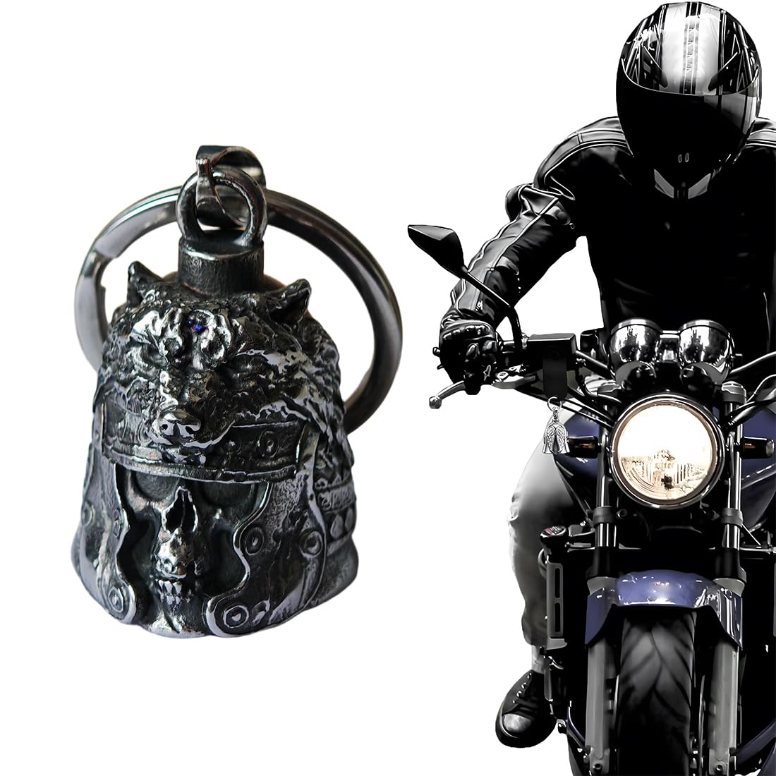 MisFun Guardian Bell, Clochette Moto Guardian Ride Bell Porte Bonheur Ailes D'ange Clochette, Guardian Bell Moto Acier Inoxydable Moto En Forme D'ange Gardien à Suspendre Moto Accessoire