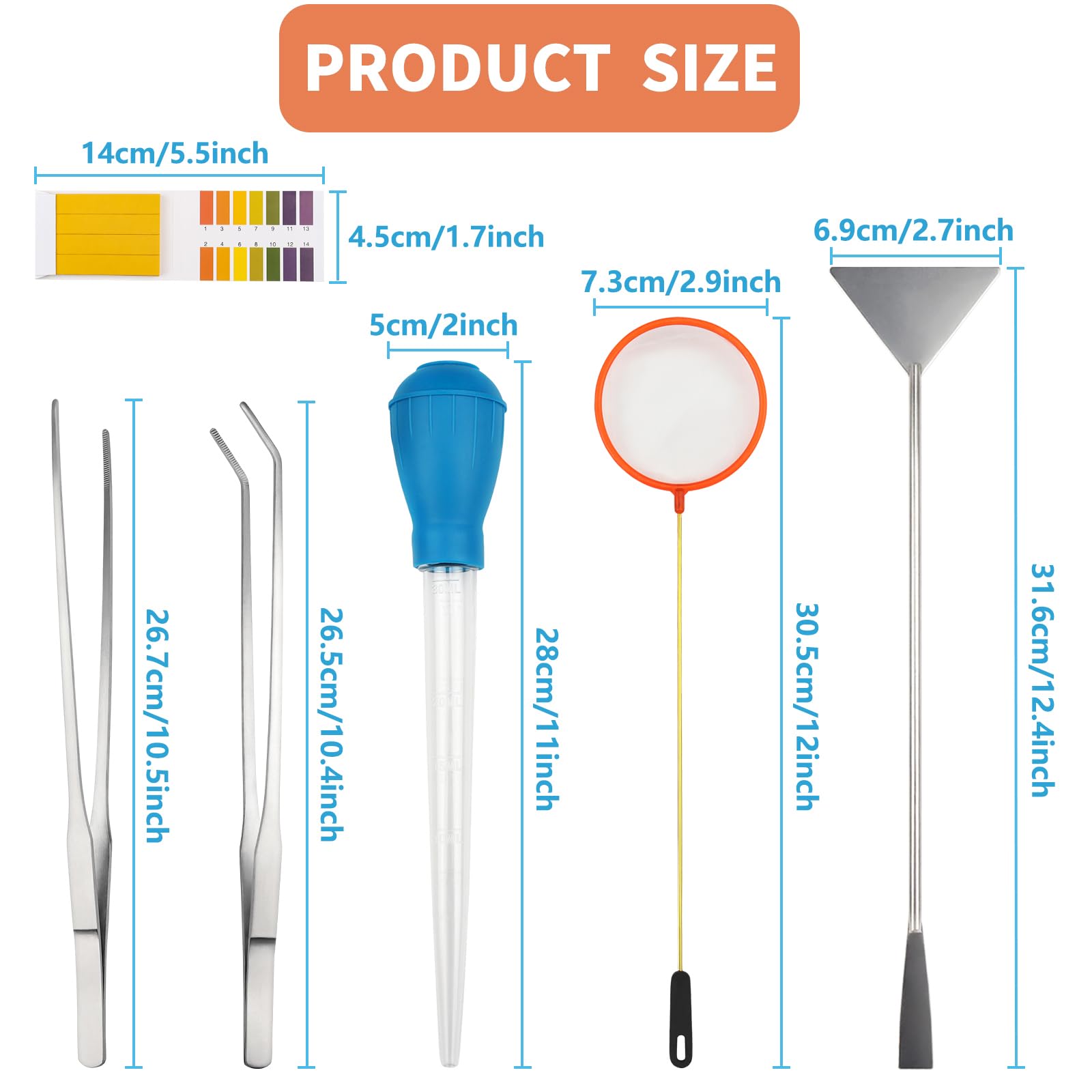 QUOZUO 6 pcs Fish Tank Cleaning Tools, Aquarium Cleaning Tools Feeder Tools Kit, Aquarium Plants Cleaner - Image 2