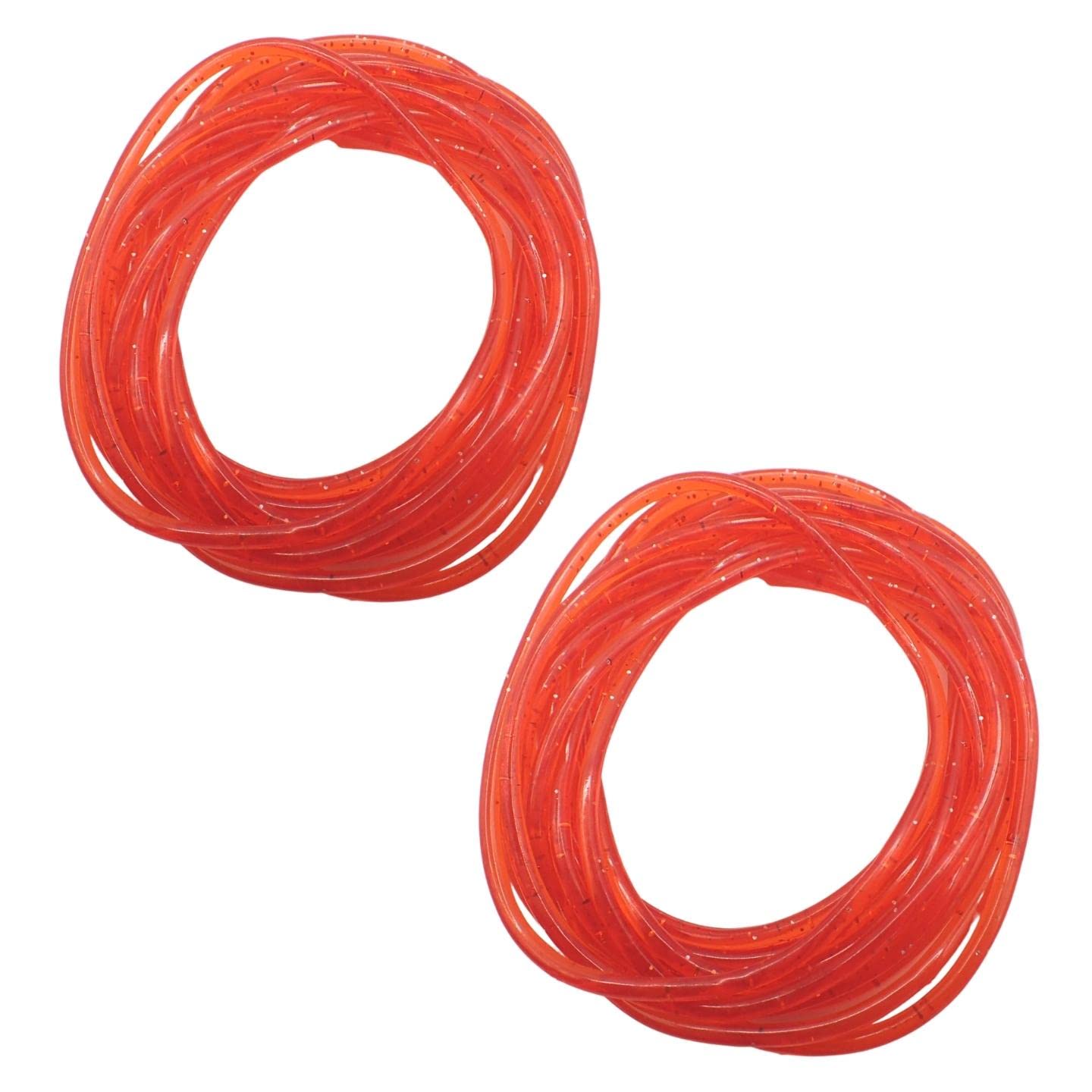 Topkids Accessories 24pc Gummy Bracelets Rubber Bangles Kids Party Bag Favour Fillers Jelly Jewellery Wrist Bands 80s Neon 90s Fancy Dress Fashion Wristbands (Red Glitter)