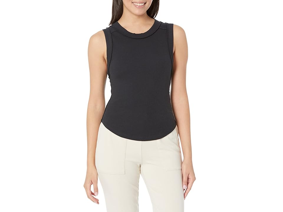 Free People Kate Tee (Black) Women's Clothing INTERNATIONAL SHIPPING