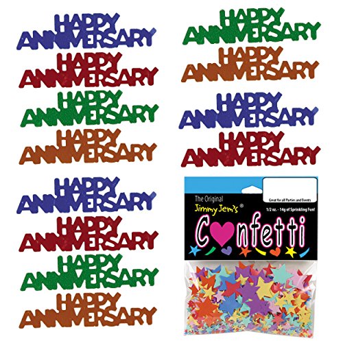 Confetti Word Happy Anniversary Multicolors - 2 Half Oz Bags (1 Oz) #7862 Q01 #TOP2
