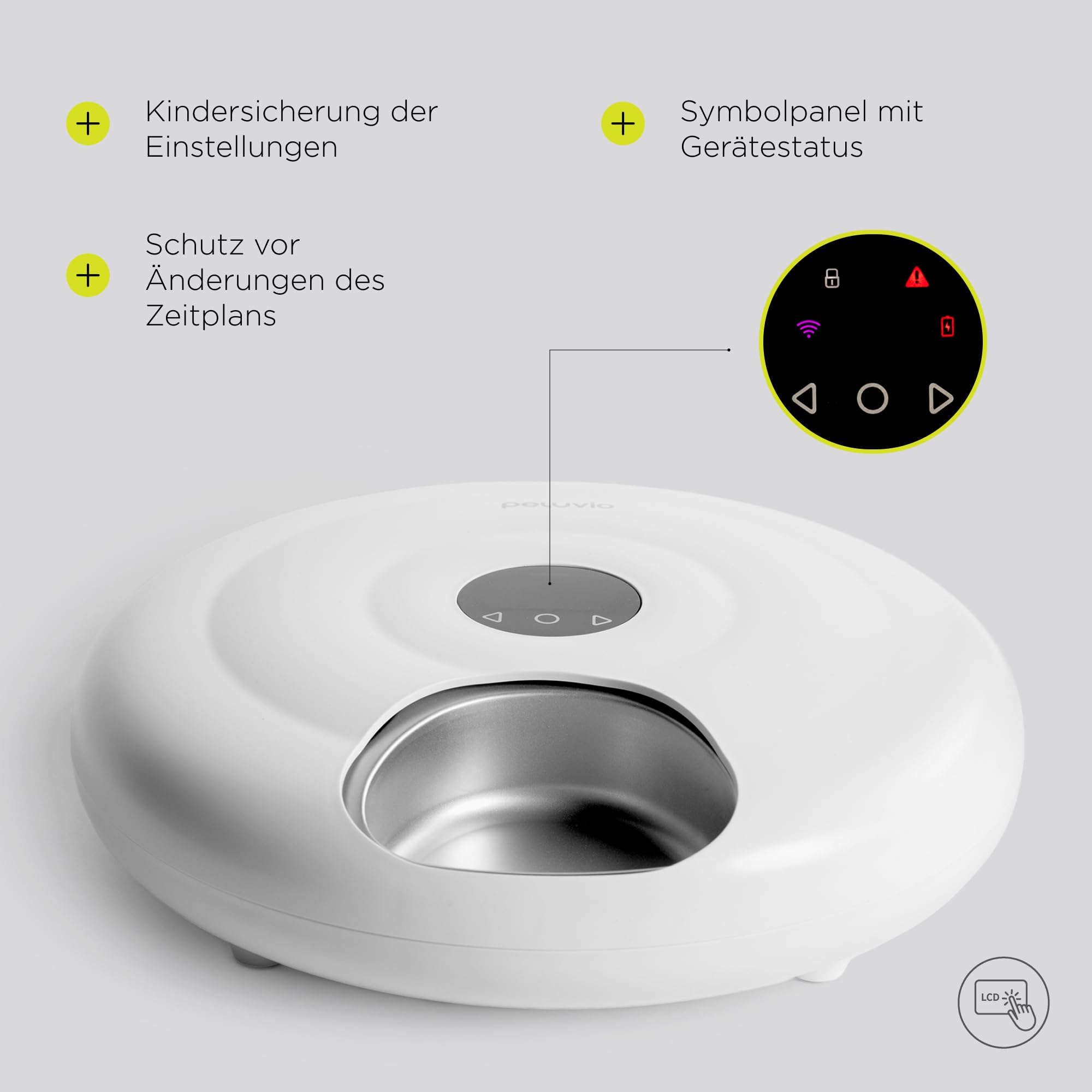 Nube Futterautomat Katze Nassfutter, Mit Kuehlung, Wi-Fi Smart App | Manuelle Steuerung, 6 Kammern Zu 150 ml, 4000 mAh Akku, Edelstahlschale, Anti-Jam, Panelsperre