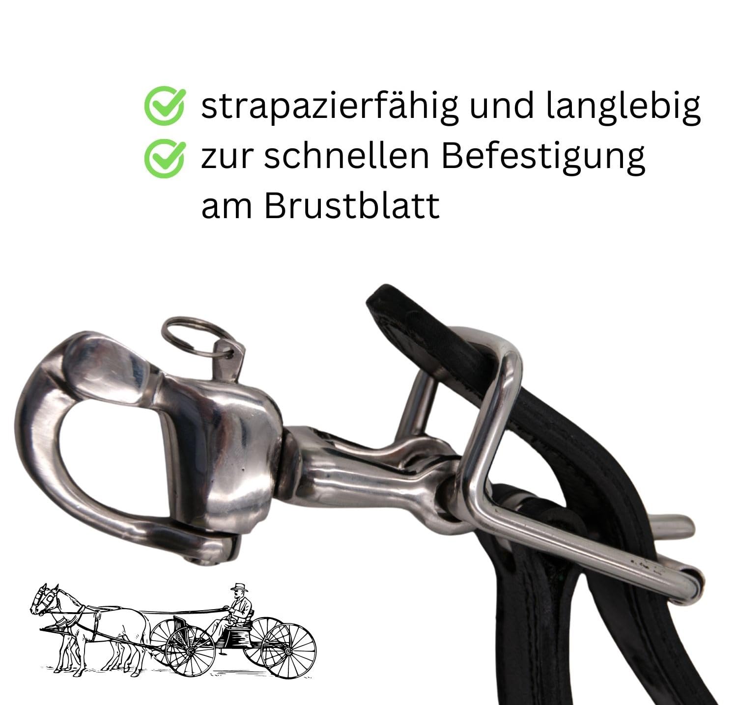 AMKA Aufhalteriemen Leder mit Patentverschluss-Schnellverschluss 1 Paar