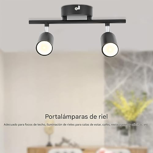 Miniatura 3 de YOUTHINK Modernos accesorios de iluminación de riel, montaje empotrado, soporte de luz de pista de techo con 2 luces giratorias, portalámparas