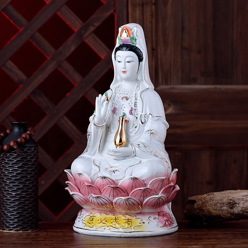 Estatua de Quan Yin en porcelana de 10 pulgadas miniatura 3