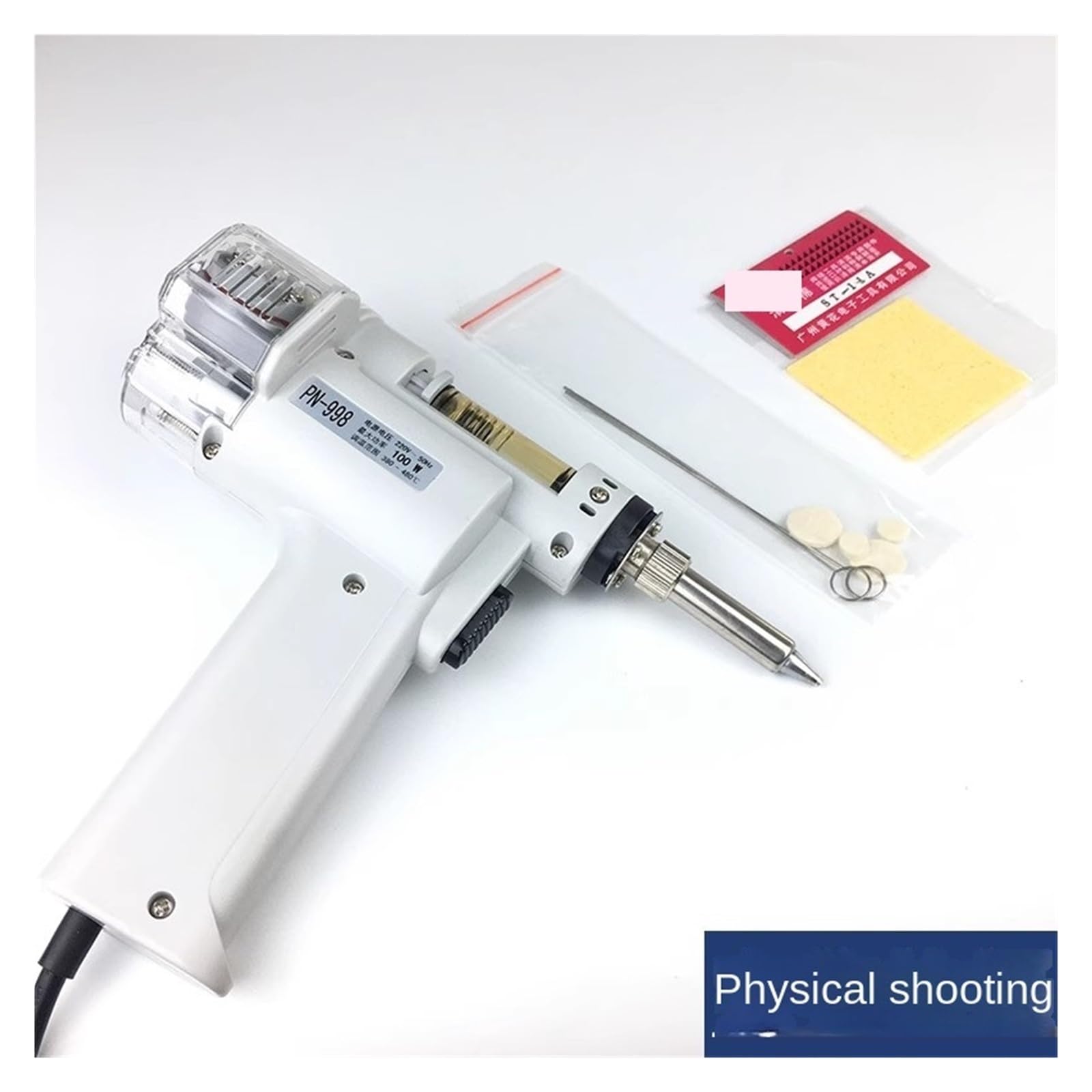 Automatyczny ssący pistolet elektryczny do pochłaniania cyny PN-998 Elektryczny pistolet próżniowy z podwójną pompą do odsysania lutu 100 W Dla początkujących DIY
