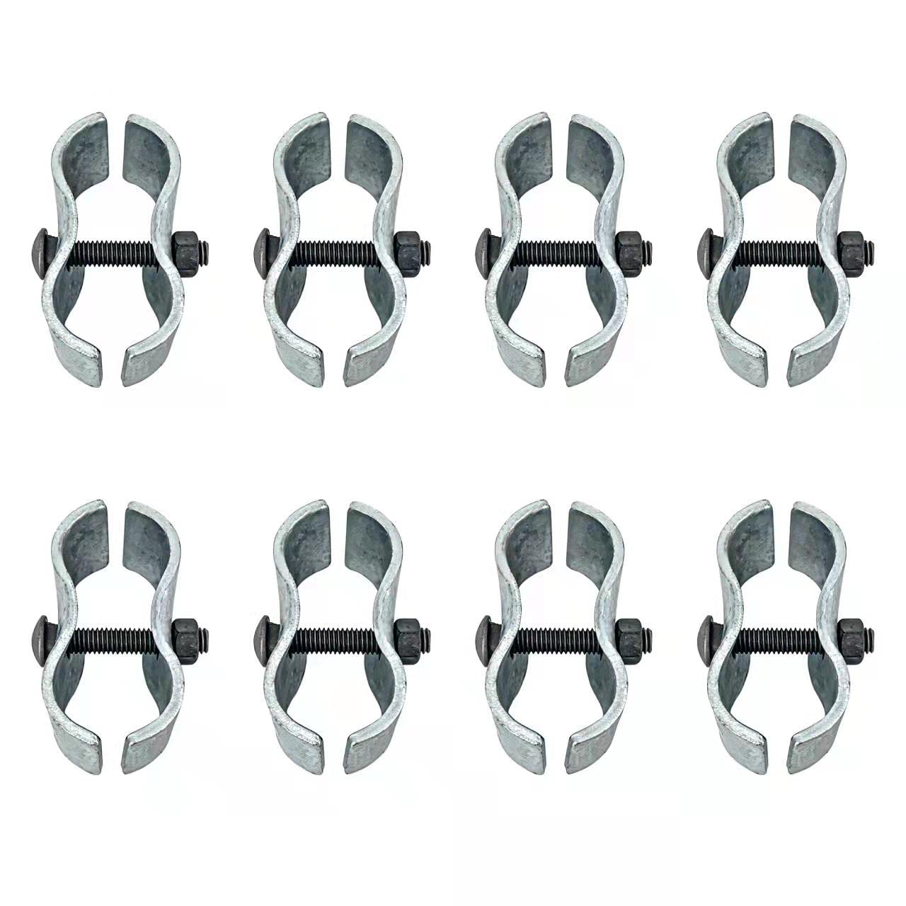 Galvanized Fence Hardware Chain Link Fence Panel Clamps 8-Set - Metal Saddle  Clamps For 1-3/8 Inch Pipe Frames Metal Cage Connectors