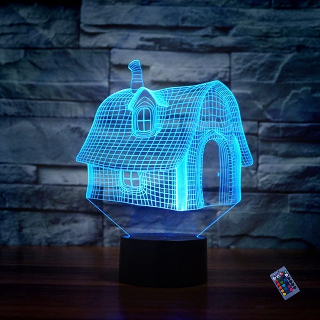 YTDZLTD Créatif 3D Planche à Roulettes Nuit Lampe 16 Couleurs Changeantes Puissance USB Télécommande Contact Switch Lampe Décorative LED Lampe De Table Anniversaire Noël Cadeau Enfants Jouets