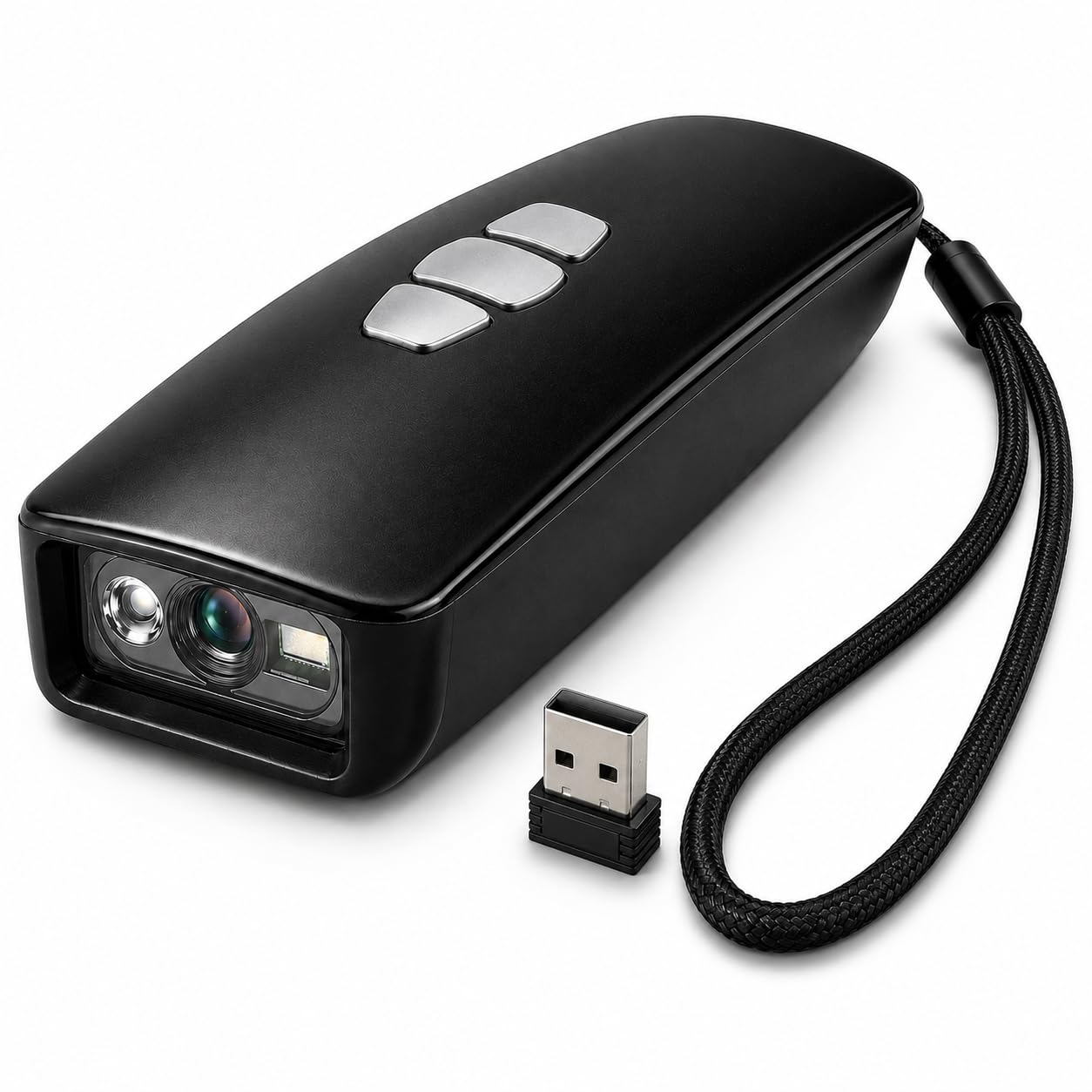 LOXS Lector codigo de Barras inalambrico 1D y Lector QR 2D para TPV y almacen – escaner codigo de Barras inalambrico Bluetooth USB 2.4GHz – Lector codigo Barras Android iOS Windows