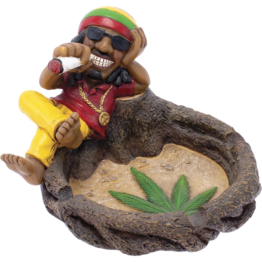 CIGARETTEMAN 7インチ Amazon.com: Fujima 5.7in Jamaican Chilling on Stump Ashtray : Home