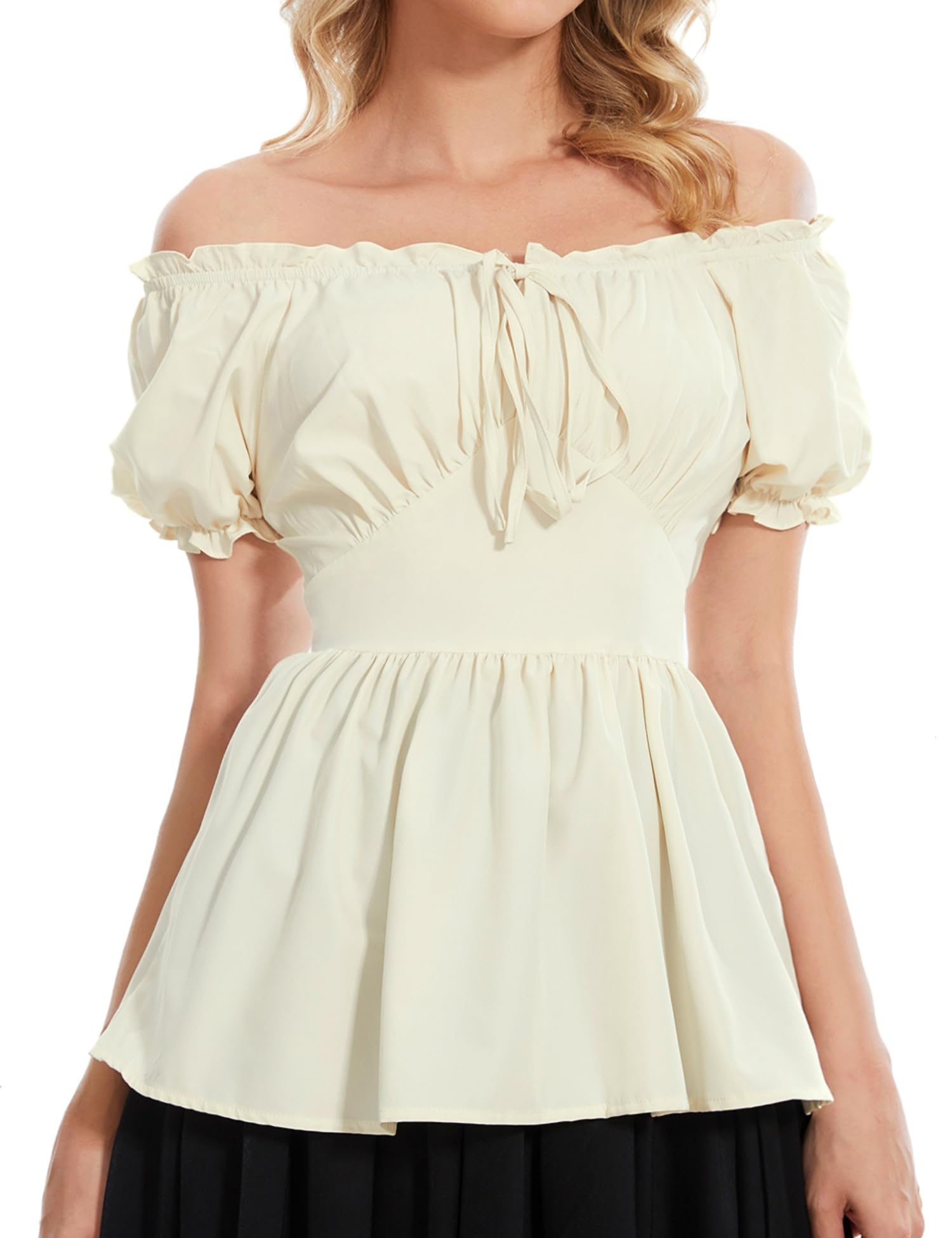 Renaissance Shirt Women Off Shoulder Medieval Pirate Steampunk Tops Peasant Top Vintage Victorian Blouse