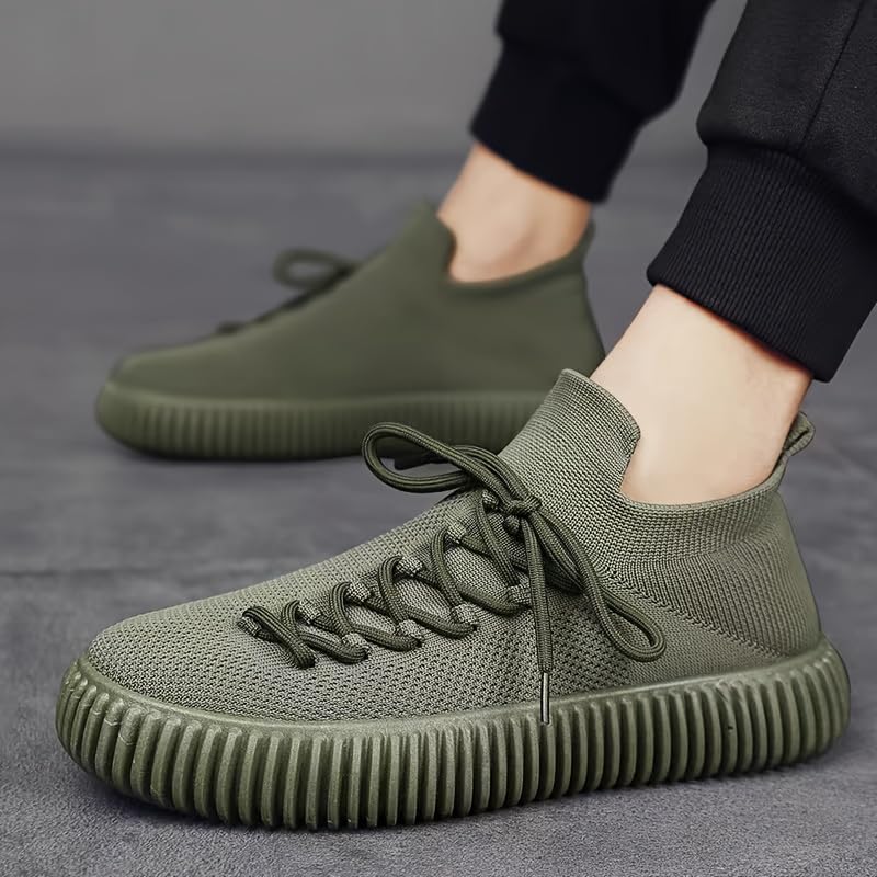 Men's Solid-Color Canvas Shoes, Comfortable Rubber-Soled lace-up Shoes4