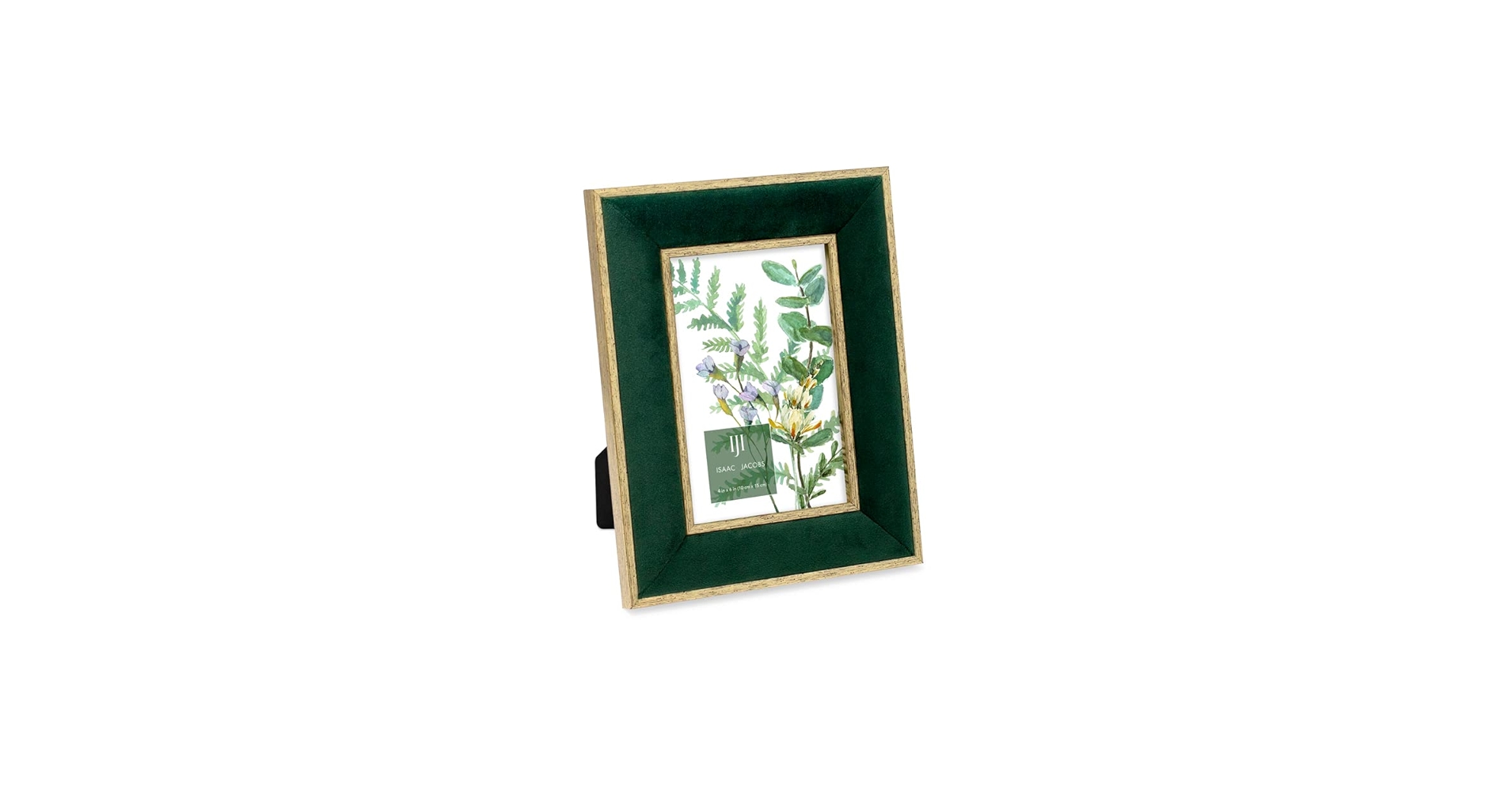 アンティーク雑貨 Shappy Green  velvet photo frame. Isaac Jacobs 4x6 Green Velvet Picture Frame with Metallic