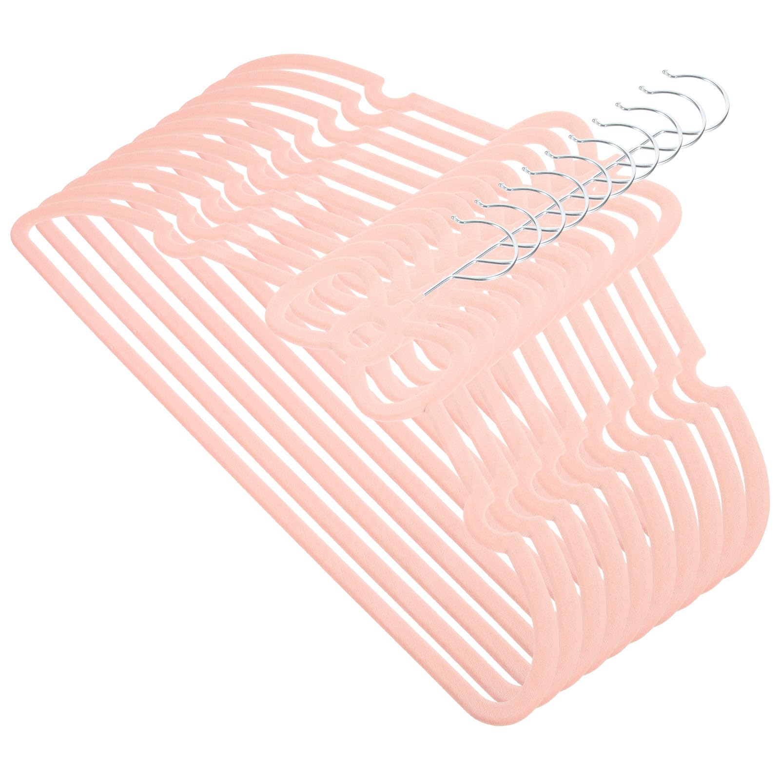 Cintres en velours rose avec noeud | Lot de 10 pièces légères pour placard