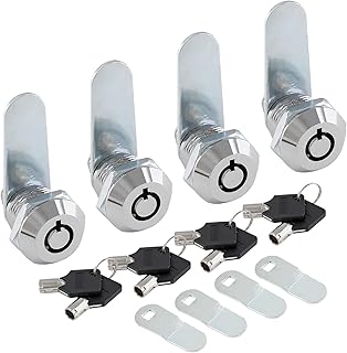 Uenhoy 4 Pack Tubular Cam Locks Keyed Alike, RV Locks Replacement, 5/8 Inch Cabinet Cam Lock Set for Mailbox Tool Box Vending Machine ATM