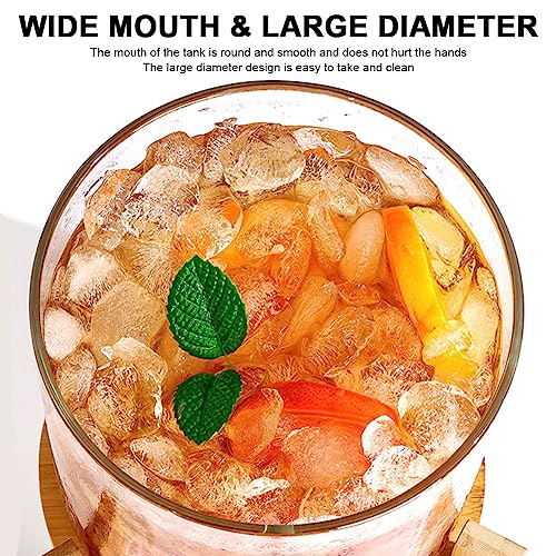 Distributeur de boissons froides avec robinet, support en bois, idéal pour les fêtes et l'utilisation quotidienne, contenance, design transparent