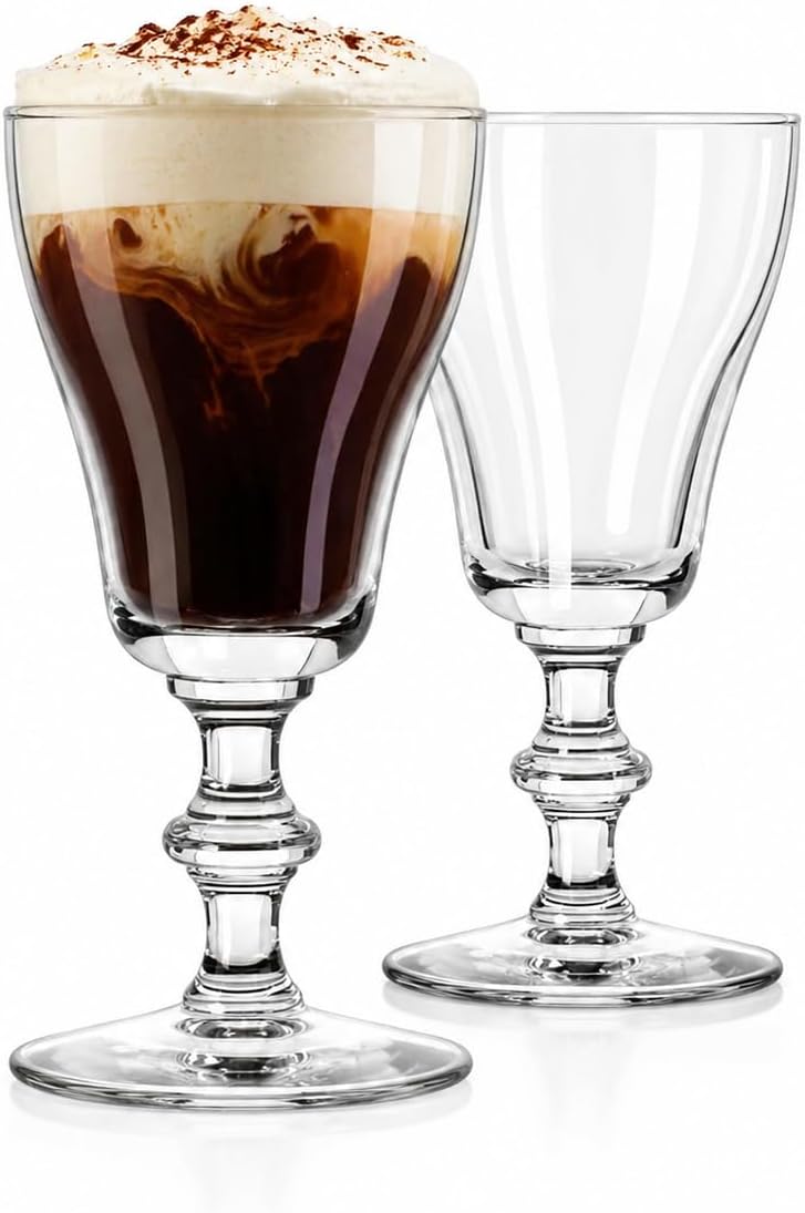 HISTORY COMPANY Irish Coffee Glass – Heat-Treated San Francisco–Inspired Design, 2-Piece Set (Gift Box Collection)