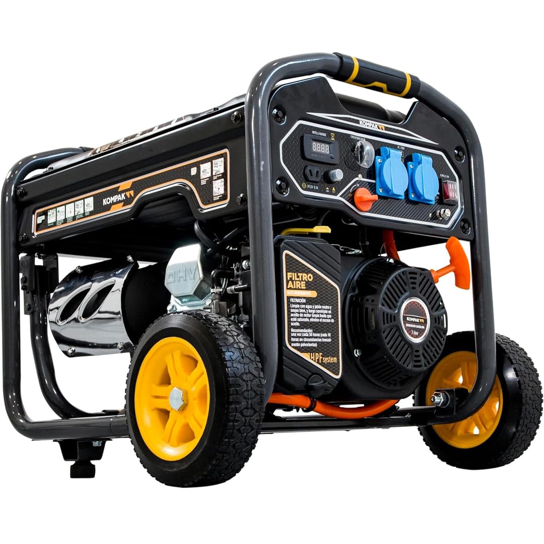 Kompak Generador Dual Fuel Monofásico 3,3 kW Gasolina y Gas LPG - Generador Eléctrico 230V Silencioso con AVR para Emergencias - Generador Portátil Alta Autonomía Uso Profesional