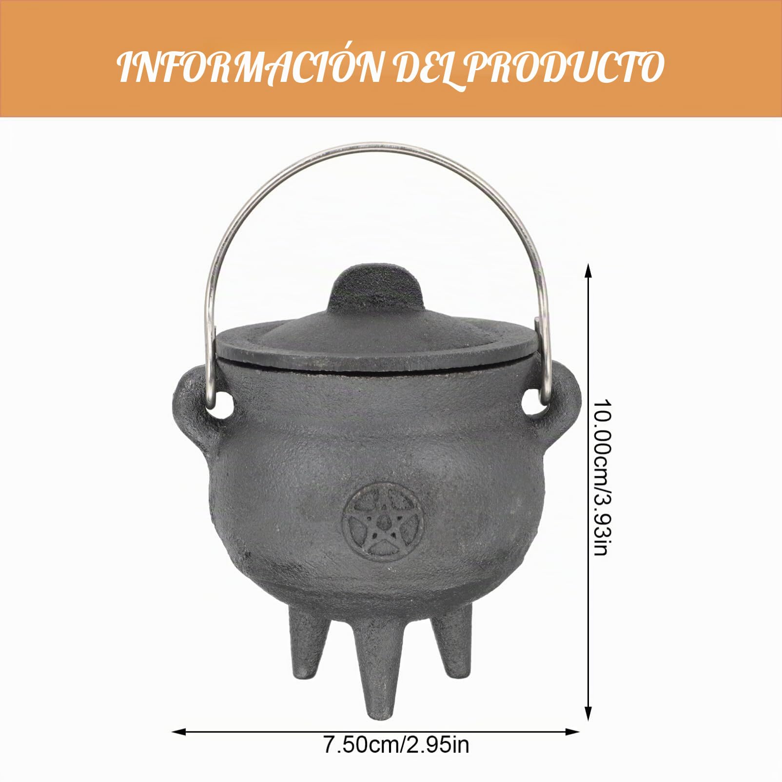 DOITOOL Caldero Mágico De Bruja Mini Caldero Olla Hierro Fundido Adorno Religioso Quemador De Incienso Antiguo Cubo De Caldero De Halloween Titular De Olla Pequeña Gatear Planchar
