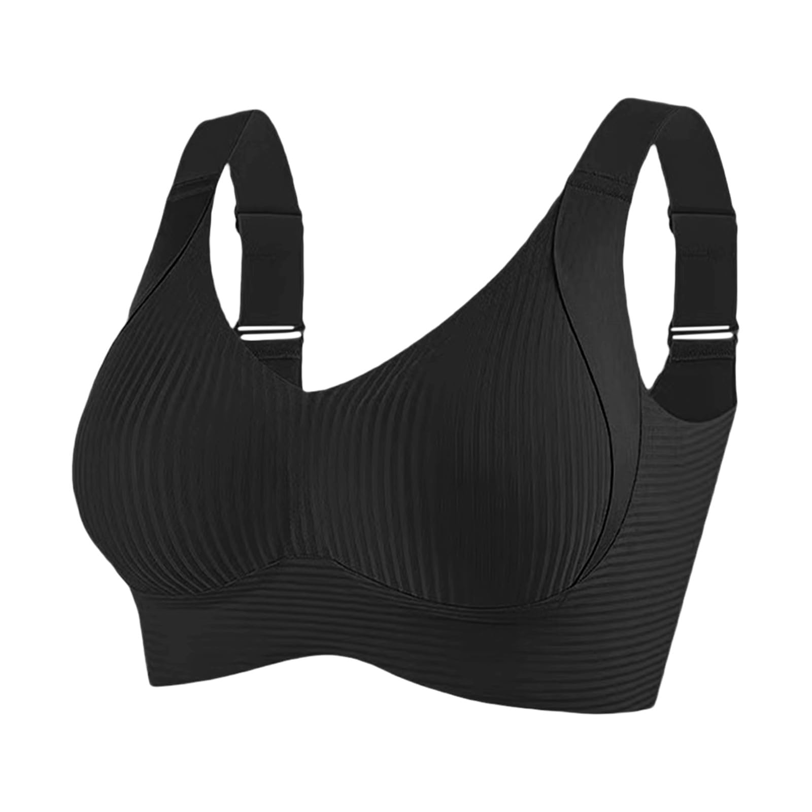 Reggiseni Comfort da Donna UK Sport Push Up Senza Cuciture Confezione da 3 Wireless a Costine Grandi Seni Cadenti Top da Donna Anziani Sport Support Lift Reggiseno Morbido Regolabile Comfort ad Alto