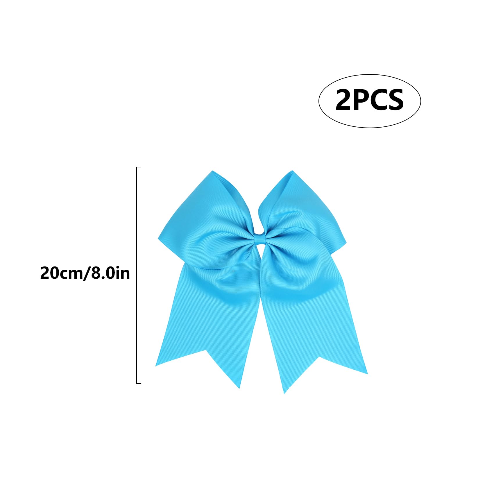2 Pack Large Hair Bows for Women & Girls - 8 inch Lake Blue Hair Ribbon Bow Clips - Image 2