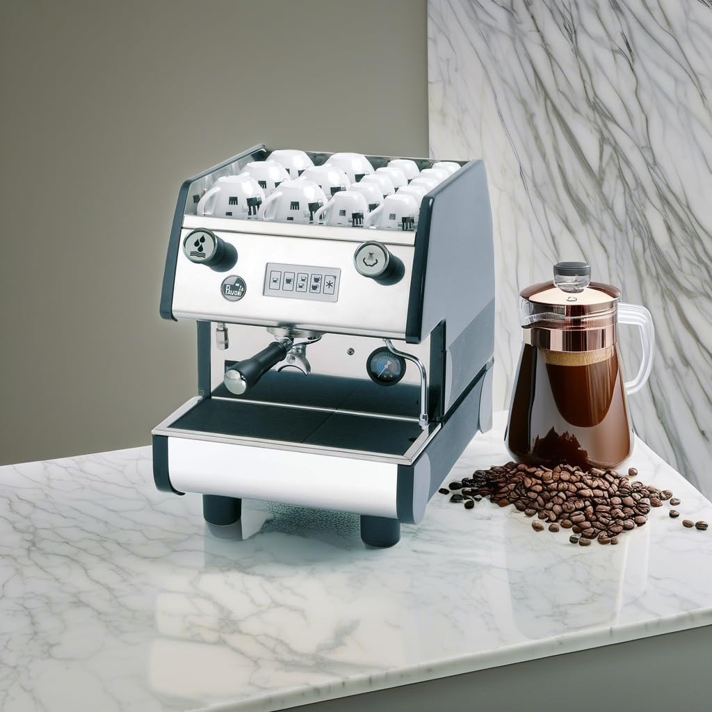 Close-up of the La Pavoni Pub 1V-B control panel and group head