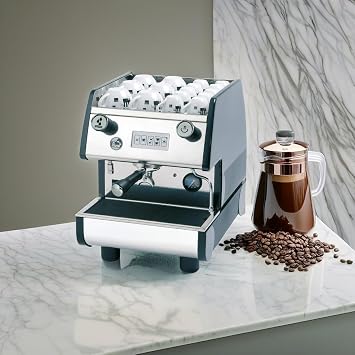 La Pavoni Pub 1V-B Electronic Programmable Dosing Espresso Machine with Digital Control Pad and Microprocessor, 1 Group Volumetric, Black