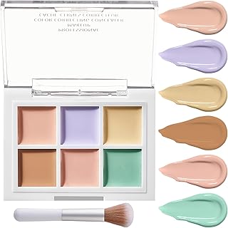 Color Corrector Palette,Professional Face Makeup Color Correcting Palette,Lightweight Brighten Long Lasting Waterproof Correcting Concealer Contour Cream Foundation Palette with Brush（#01）